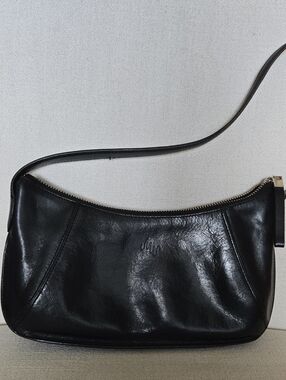 Monsac Black Mini Leather Shoulder Bag